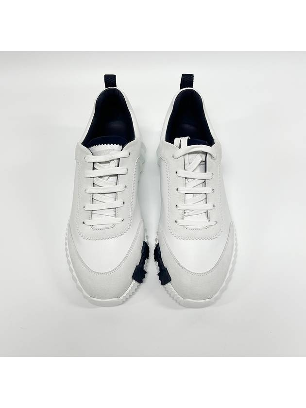 Bouncing Sneakers Calfskin Suede Goatskin Blanc - HERMES - BALAAN 5