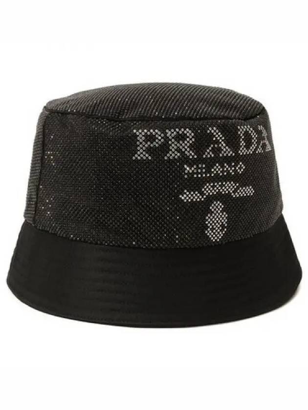 Logo Micro Stud Bucket Hat Black - PRADA - BALAAN 2