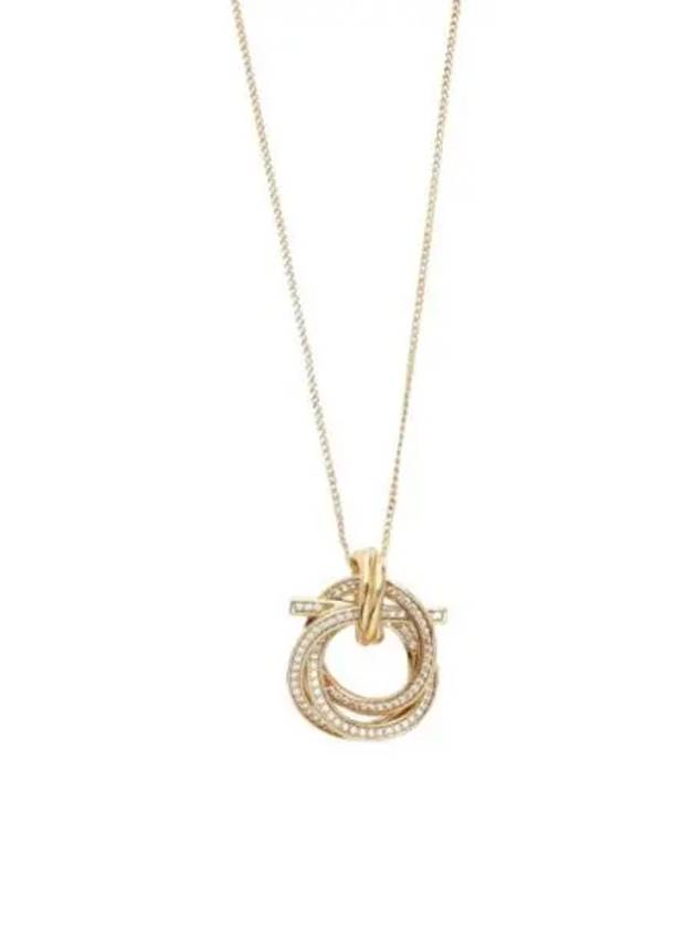 Gancini Pendant Crystal Necklace Gold - SALVATORE FERRAGAMO - BALAAN 2