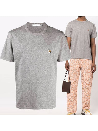 Fox Head Patch Classic Short Sleeve T-Shirt Grey Melange - MAISON KITSUNE - BALAAN 2