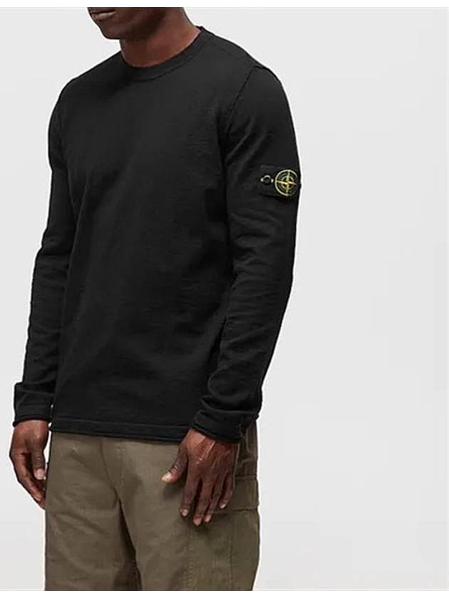 Wappen Patch Crew Neck Knit Top Black - STONE ISLAND - BALAAN 5