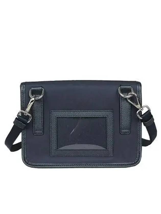 2ZH108 Re Nylon Saffiano Leather Navy Mini Cross Bag - PRADA - BALAAN 4