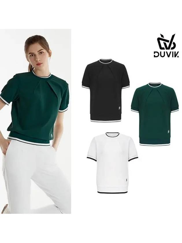 round pin tuck blouson short sleeve t-shirt DE2WTS123BK - DUVIK - BALAAN 2