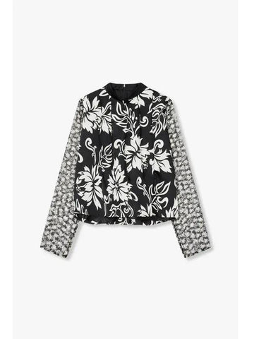 Women s Multi Floral Pattern Pullover Black - SACAI - BALAAN 1