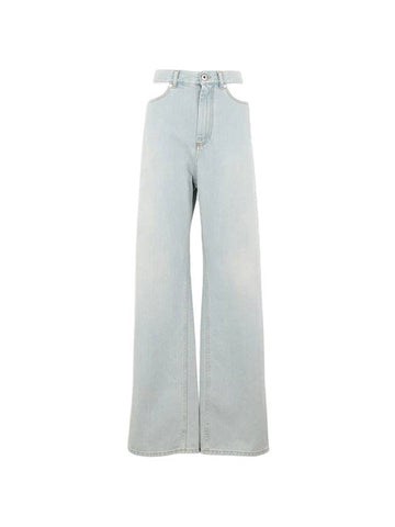 Women's Cut Out Straight Jeans Light Blue - MAISON MARGIELA - BALAAN 1