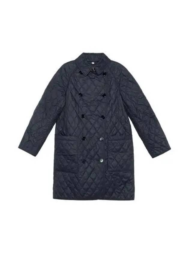 Tything Diamond Quilted Long Double Coat Black - BURBERRY - BALAAN 2