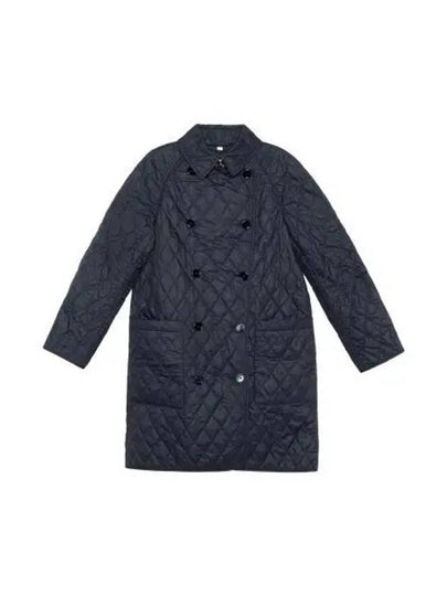 Tything Diamond Quilted Long Double Coat Black - BURBERRY - BALAAN 2