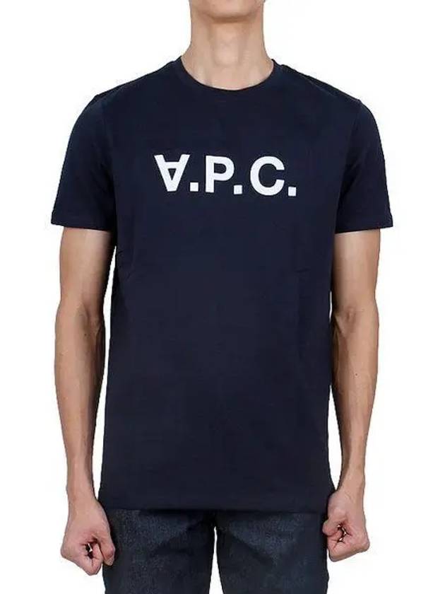 VPC Logo Organic Cotton Short Sleeve T-Shirt Navy - A.P.C. - BALAAN 2