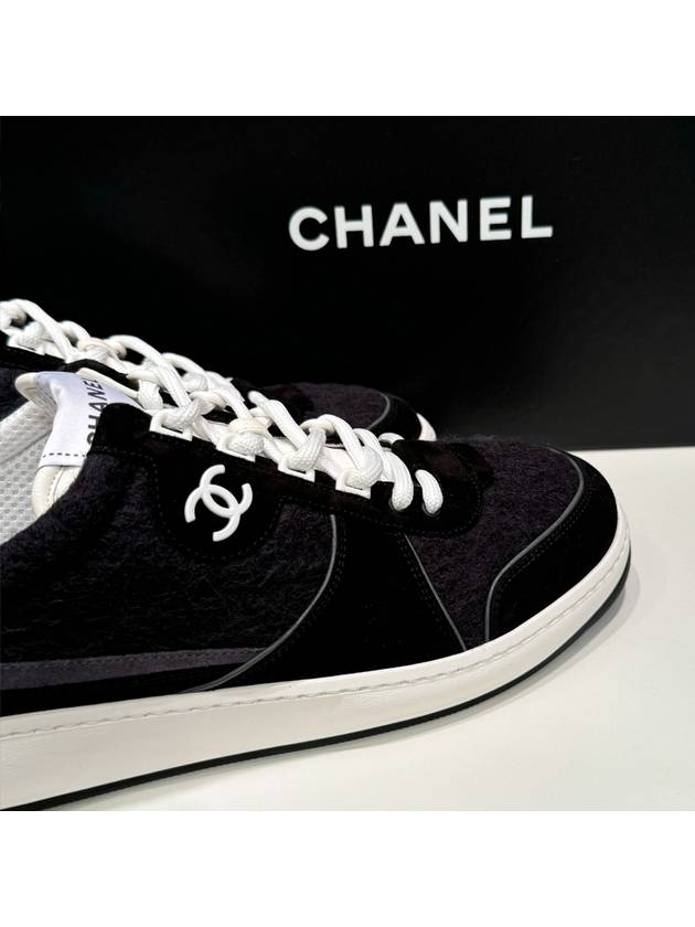 Women s Sneakers Suede Calfskin CC Logo Shoes Black - CHANEL - BALAAN 3