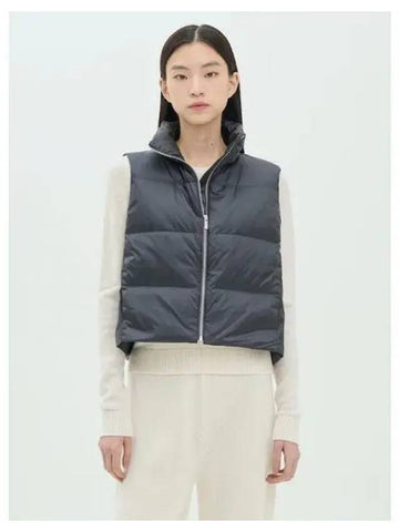 Women s polished nylon A line vest puffer padded charcoal domestic product GM0024092791872 - THEORY - BALAAN 1