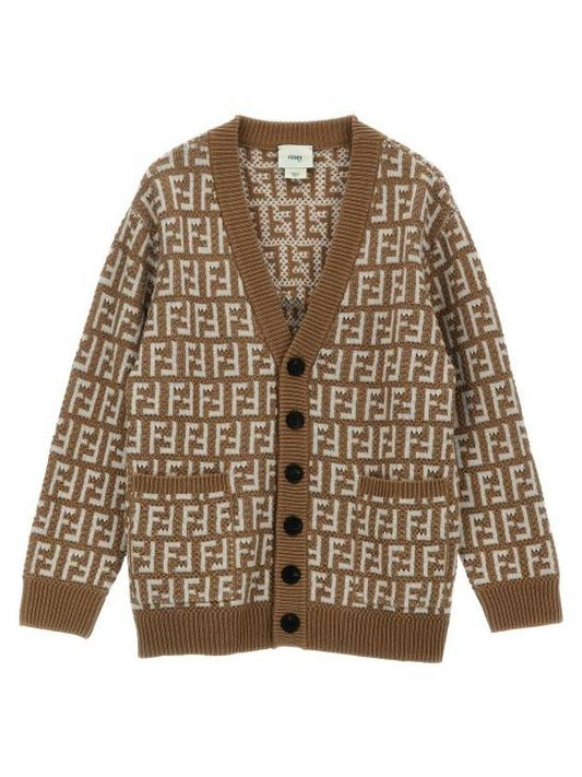 All Over FF Pattern Cardigan Brown - FENDI - BALAAN 1