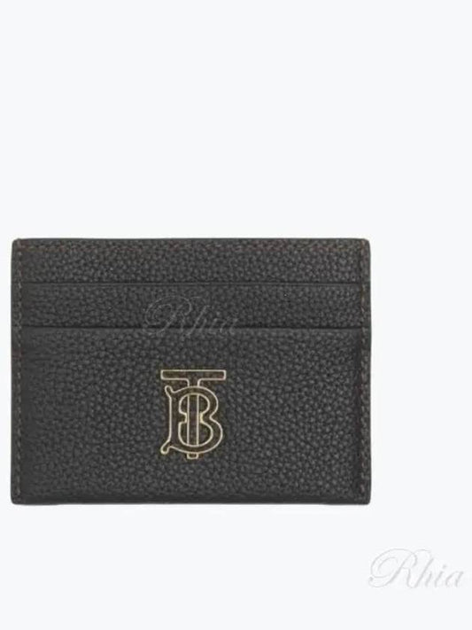 Grainy TB Logo Calfskin Card Wallet Black - BURBERRY - BALAAN 2