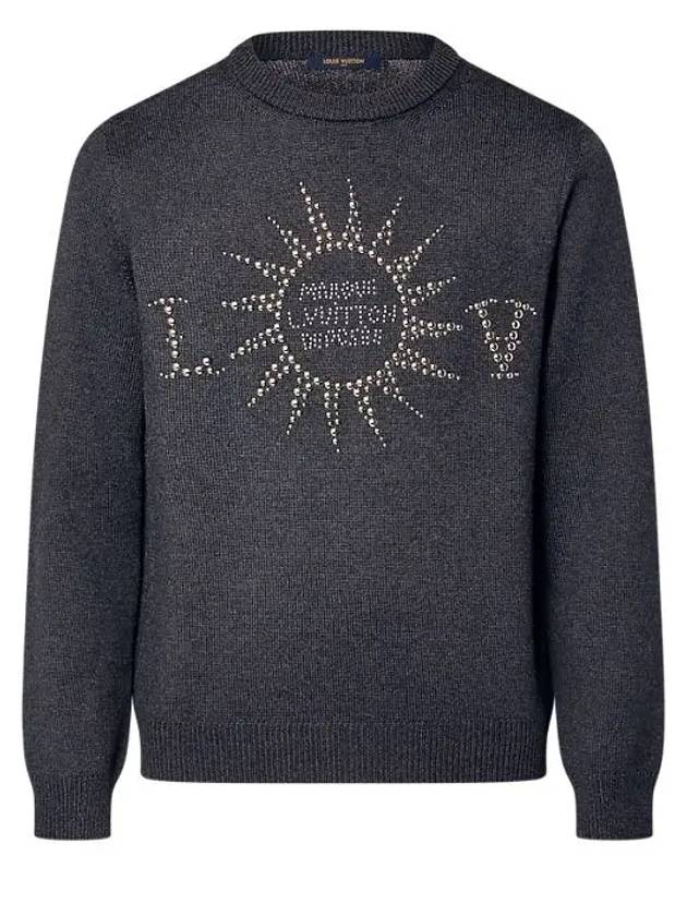 Embellished long sleeved merino wool crewneck 1AFXKO - LOUIS VUITTON - BALAAN 1