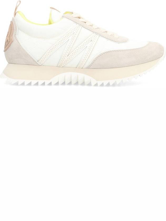 Women's Pacey Nylon Suede Leather Low Top Sneakers White Beige - MONCLER - BALAAN 3