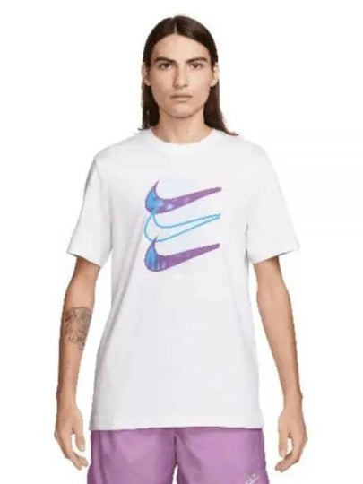 Men's Sportswear Swoosh 12MO Short Sleeve T-Shirt White - NIKE - BALAAN 2