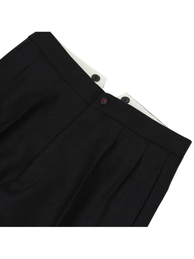 Men's Back Stitch Wool Pleated Straight Pants Black - MAISON MARGIELA - BALAAN 5