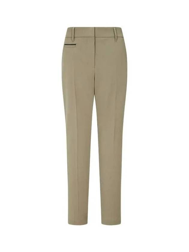 Women s Monili Trimmed Shooting Pants Olive 270273 - BRUNELLO CUCINELLI - BALAAN 1