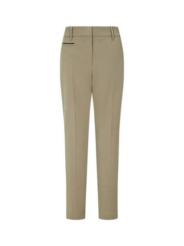 Women s Monili Trimmed Shooting Pants Olive 270273 - BRUNELLO CUCINELLI - BALAAN 1