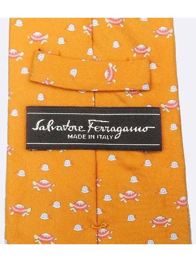 Ferragamo Orange Tie Fashion Accessories - SALVATORE FERRAGAMO - BALAAN 4