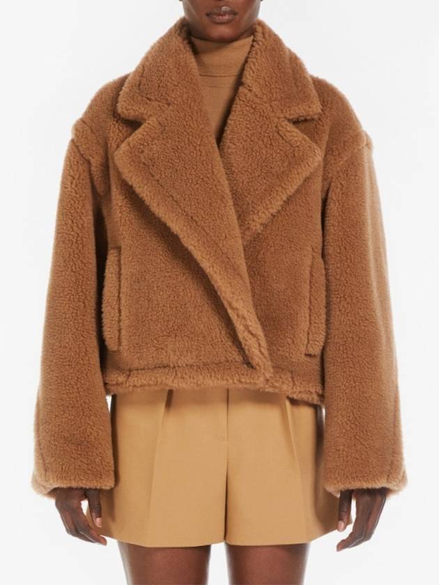 Gardone Crop Teddy Jacket Camel - MAX MARA - BALAAN 3