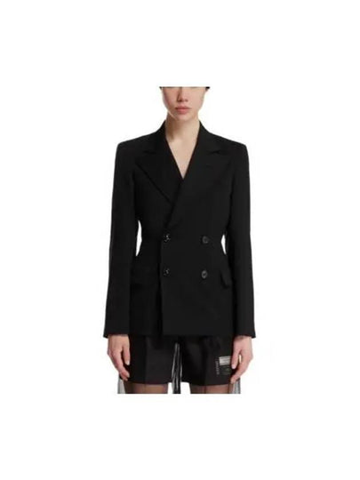 Wool Double Breasted Tailored Jacket Black - MAISON MARGIELA - BALAAN 2