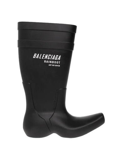 Explorator Logo Rain Boots Black - BALENCIAGA - BALAAN 1