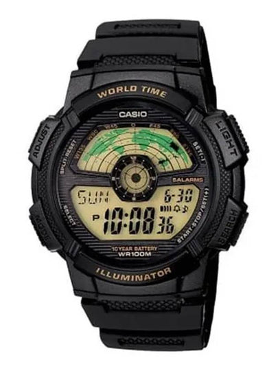 Youth World Time Rubber Quartz Watch Black - CASIO - BALAAN 2