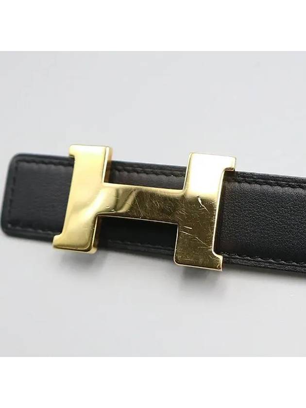 H052150 Black 24MM Rose Gold Mini Constance Reversible Women s Belt Size 75 - HERMES - BALAAN 5