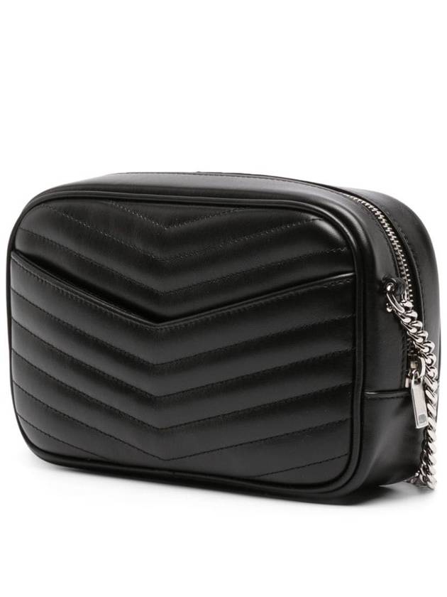 Lou Quilted Leather Mini Cross Bag Black - SAINT LAURENT - BALAAN 4