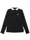 Performance long sleeve polo t shirt BLACK WOMAN - MALBON GOLF - BALAAN 1