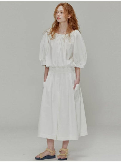 Balloon Searing Pleated Long Dress White - OPENING SUNSHINE - BALAAN 2