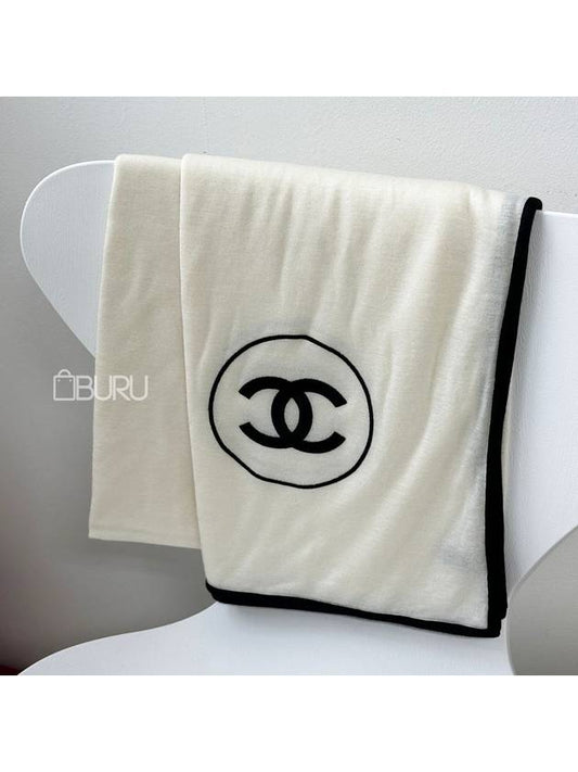 CC Logo Cashmere Silk Scarf Ivory - CHANEL - BALAAN 2