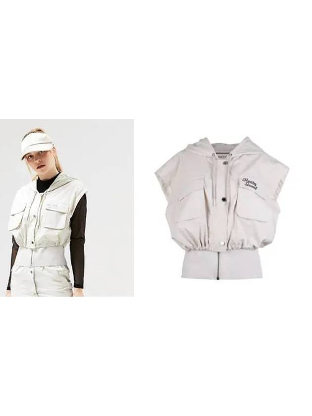 Golf Women s Hooded Zip Up Vest Cream - HENRY STUART - BALAAN 3