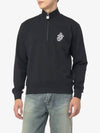 Embroidered Logo Half Zip-Up Sweatshirt Black - JW ANDERSON - BALAAN 2