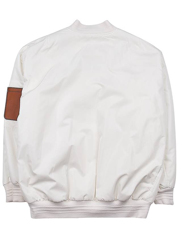 Sleeve Pocket Zipper Linen Bomber Jacket White - LORO PIANA - BALAAN 3