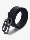 Buckle Logo Leather Belt Black - BALENCIAGA - BALAAN 2