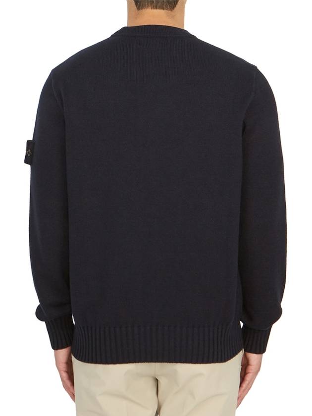 Logo Patch Knit Top Navy - STONE ISLAND - BALAAN 5