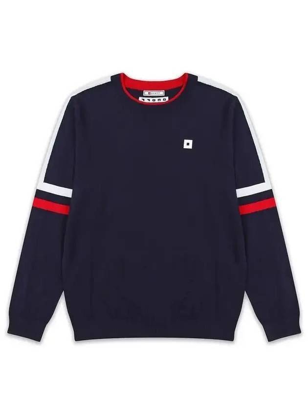 golfwear symbol tricolor sweater navy - ONOFF - BALAAN 1