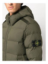 Seamless Logo Nylon Hooded Down Jacket Olive - STONE ISLAND - BALAAN 5