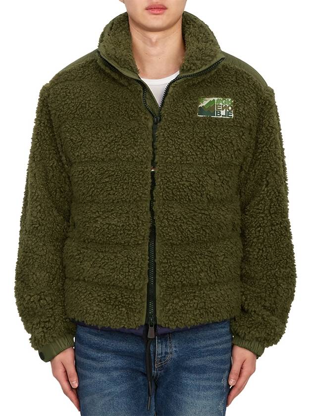 Grenoble Fleece Texture Padding Jacket Green - MONCLER - BALAAN 3