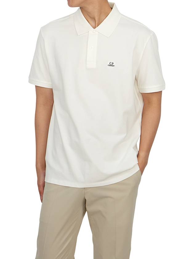 Stretch Piquet Regular Polo Shirt White - CP COMPANY - BALAAN 5