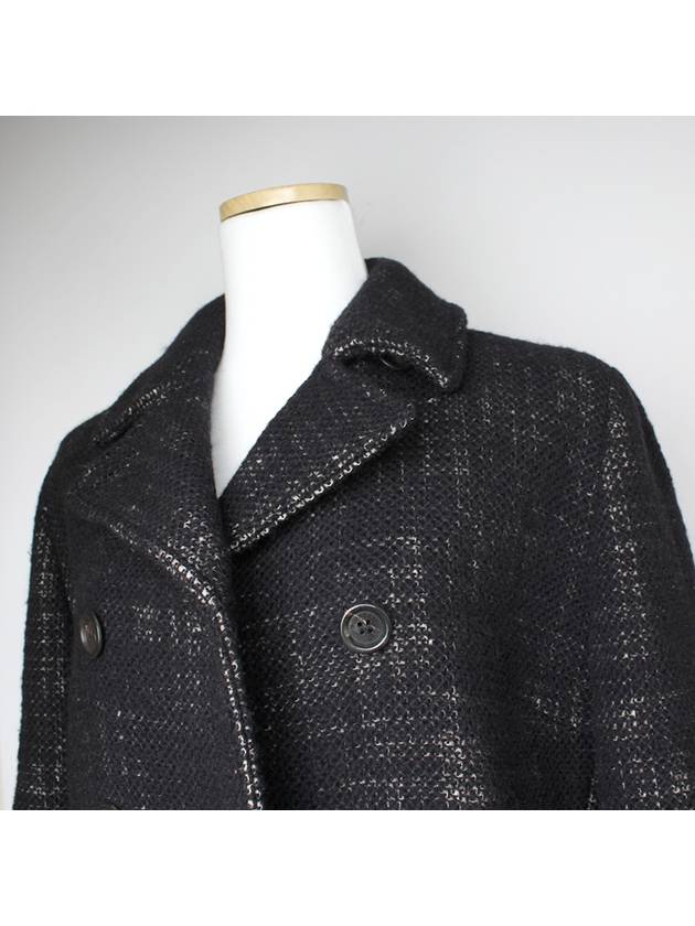 Black tweed half coat 44 55 - BURBERRY - BALAAN 4