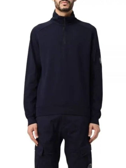 Light Fleece Half Zip-Up Sweatshirt Navy - CP COMPANY - BALAAN 2