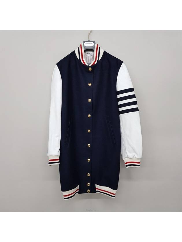 Melton Varsity Jacket Navy - THOM BROWNE - BALAAN 1