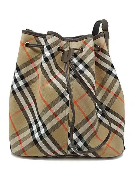 Check Cotton Bucket Bag Beige - BURBERRY - BALAAN 2