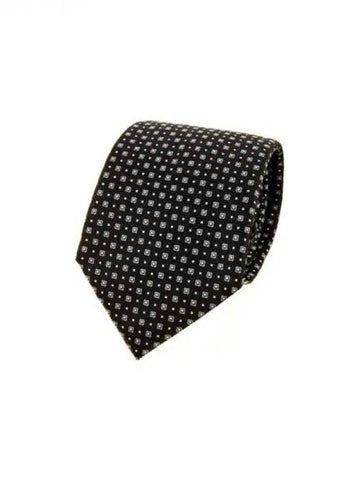 Men s Mini Square Pattern Silk Tie Black 271983 - GIORGIO ARMANI - BALAAN 1