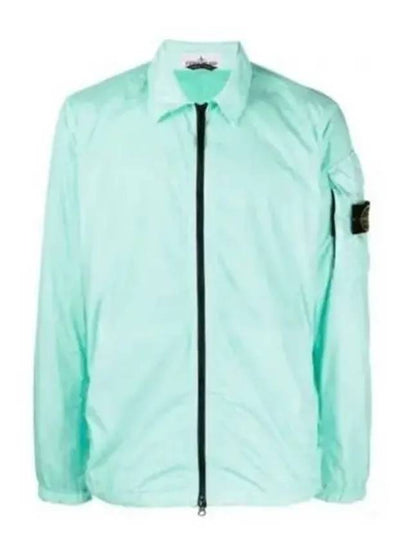 Crinkle Reps Nylon Garment Dyed Overshirt Zip Up Jacket Sky Blue - STONE ISLAND - BALAAN 2