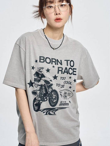 Bike pigment short sleeve tshirt _ gray beige - MOO - BALAAN 1