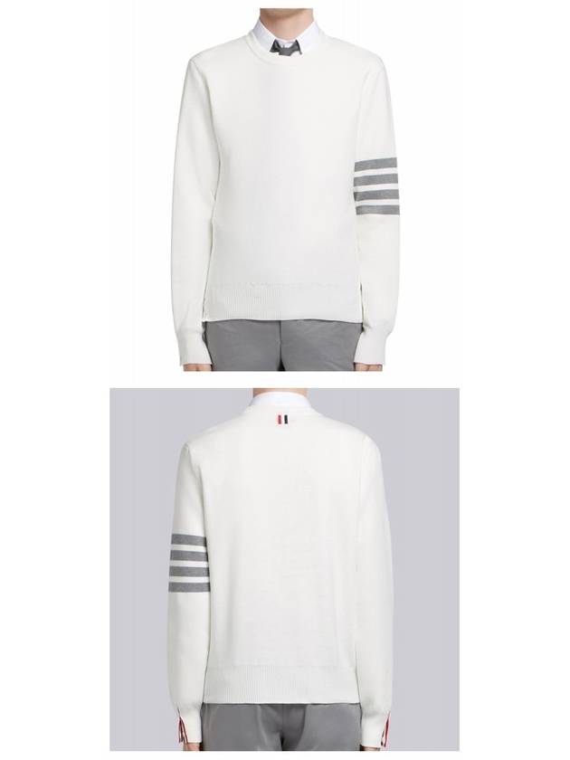 4 Bar Armband Milano Stitch Knit Top White - THOM BROWNE - BALAAN 6