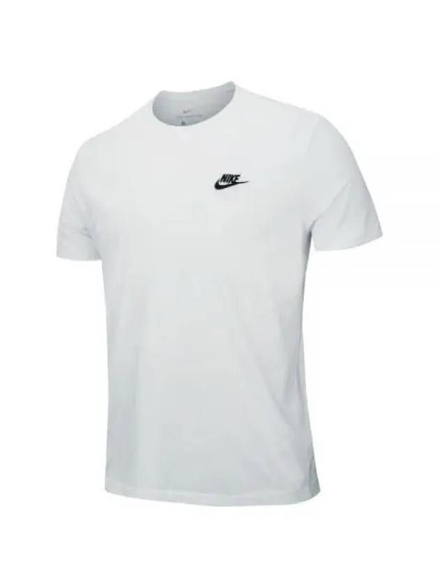 NSW Club French Terry Short Sleeve T-Shirt White - NIKE - BALAAN 2